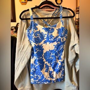 Lululemon Free To Be Tank in
"Laceoflage Polar Cream Beaming Blue"
